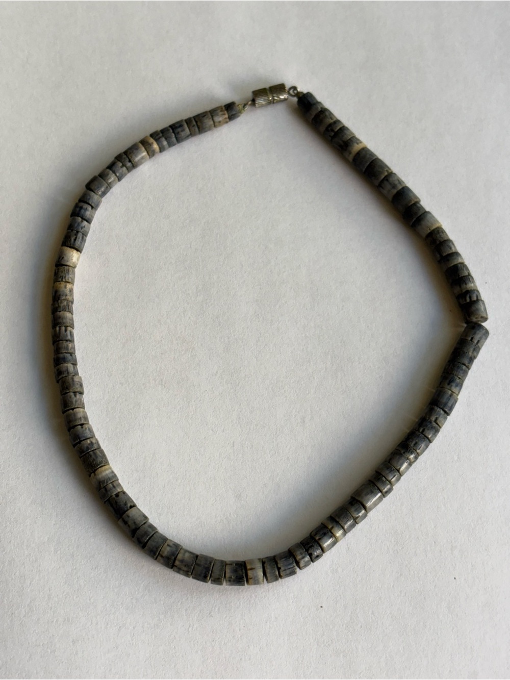 Sterling Silver Hematite Beaded Necklace - Gray